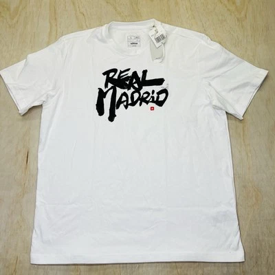 NEW LG Real Madrid adidas Calligraphy Short Sleeve Shirt White - Image 1 of 4