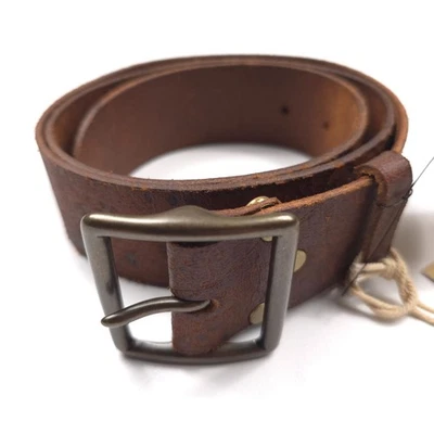 Cinturón RRL Doble RL Doble Cuero Tostado Envejecido Hecho en Italia Para Hombre Talla 36 Foto 1 de 4