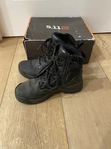 5.11 Tactical Boots Womens SZ 8.5 Black ATAC 2.0 6 Inch Side Zip Duty Work 12404 - Picture 1 of 10