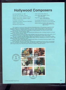 #3339-44 Hollywood Composers USPS #9932 Souvenir Page - Picture 1 of 1