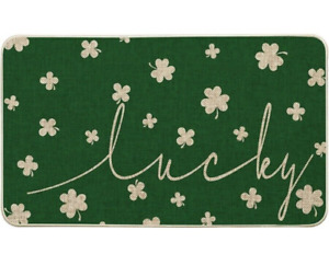 Artoid Mode Shamrock Lucky St. Patrick's Day Doormat, Spring 17" x 29" Green New