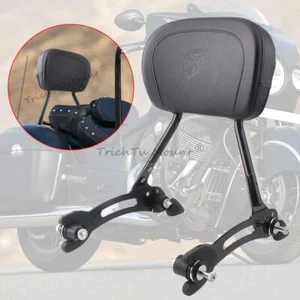 Black Rear Passenger Sissy Bar Backrest for Indian Challenger Dark Horse 21-24 - Picture 1 of 22