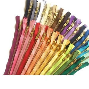 High-Quality Gold Metal Zippers - 10-Inch No. 5 Set of 25 for All Sewing Needs - Picture 1 of 4