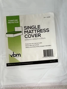 Single Mattress Plastic Cover 225 x 120 x 25 Moving And Storage - Picture 1 of 1
