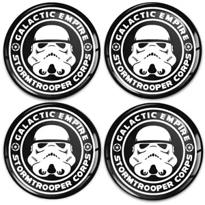 4 x 70 mm adesivi in silicone per tappi centro ruota ruota Storm Trooper - Foto 1 di 3