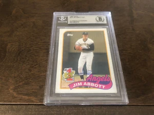 1989 TOPPS JIM ABBOTT AUTOGRAPHED CARD ANGELS BECKETT AUTHENTIC - Picture 1 of 1