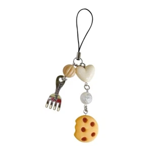 Fashion Keychain with Cookie Fork Pendant Phone Charm Acrylic Keyring Ornament - Picture 1 of 8