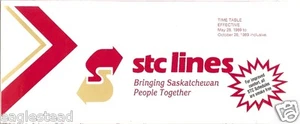 Bus Timetable - Saskatchewan Transportation Company - STC - 28/05/89 (Canada) - Picture 1 of 1