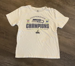 Seattle Seahawks Boy's T-Shirt Youth Large Short Sleeve Graphic Print White - Picture 1 of 3