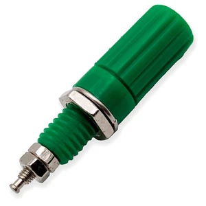 5-Way Binding Post, Insulated, Accepts Banana Plug, Spade Lug, Green Color - Picture 1 of 1