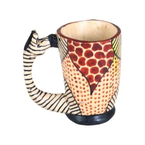 2 Kenyan Animal Hand-Carved Cups - Picture 1 of 2