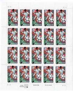 Scott #2834 World Cup Soccer 29c Sheet of 20 Stamps - MNH - Picture 1 of 1