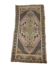 Handknotted turkish rug,tiny runner rug,vintage rug,doormat rug