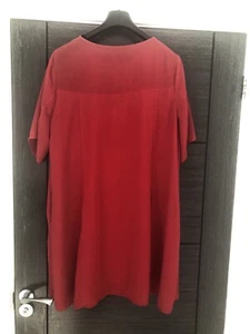 Beautiful Fully Lined Red Dress With Voile Neckline Size 20 - Picture 1 of 5