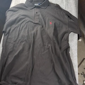 Camisa Polo De Colección Por Ralph Lauren -Hecha en EE. UU. - Negra Manga Corta Poni Hombres XL - Imagen 1 de 5