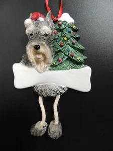 Schnauzer Ornament baumelnde Beine Hund Cropped E & S Haustiere können Sie personalisieren! - Bild 1 von 12