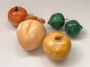 Juego De Colección De 5 Piezas Frutales Piedra Alabastro, Decoración Única Del Hogar - Imagen 1 de 3