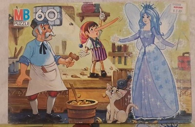 Puzzle de libro de cuentos de Pinocho 1986 Milton Bradley 60 piezas completo Foto 1 de 4