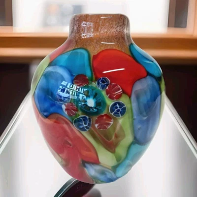 Glasvase Vase Blumenvase Tischvase 25 cm Glaskunst Murano Stil Deko Blumen Edel - Bild 1 von 4