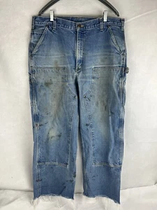 Carhartt Men’s Double Knee Size 38x32 Carpenter Jeans Loose Original Fit B73 DST - Picture 1 of 7