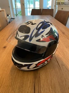AGV Fusion Helmet Red & Blue Size XL 62 Vintage Some Sunbleach Good Condition - Picture 1 of 16