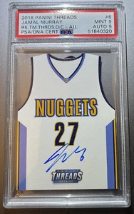 2016 Panini Threads Jamal Murray Rookie Auto PSA 9 Auto #6 Nuggets!! /199 - Picture 1 of 2