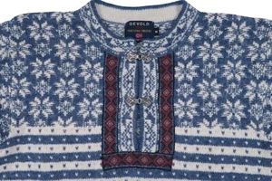 NEW DEVOLD 1853 OLMES CARRETTI HOOK PEWTER MENS MEDIUM VINTAGE WOOL SWEATER PUL - Picture 1 of 18