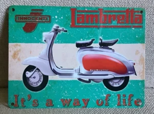 Lambretta - Vintage Style Metal Wall Hanging Sign - Picture 1 of 2