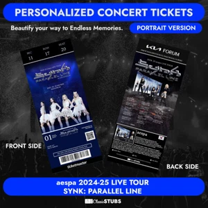 Personalized 2024-25 aespa LIVE TOUR SYNK Parallel Line Stub Concert Ticket - Picture 1 of 5
