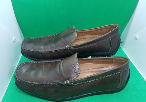 Mocassini eleganti Ecco Arch Support marroni comodi cuciti a mano uomo EU 44 US 10 10.5EW