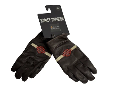 Guantes de cuero Harley Davidson Victory Lane marrón para hombre talla pequeña 98104-23VM Foto 1 de 4