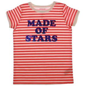J. Crew Girls Made Of Stars Orange Glitter Striped T-Shirt Top 10 BHFO 1624