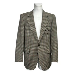Magee Pure Wool Tweed Houndstooth Brown Sport Coat Men's Size 40 - Picture 1 of 8