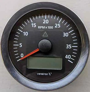 ViewLine Cockpit Glass 4000RPM Tachometer Black w/ Stainless Steel Bezel - Picture 1 of 1