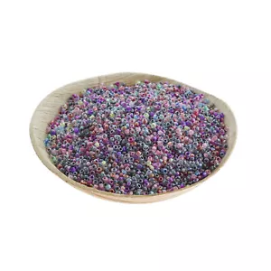 Seed Glass Beads 12/0 2mm - Transparent Rainbow - 50g 4800 beads - BD547 - Picture 1 of 2