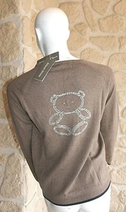 Pull marron noisette neuf taille M soie + cachemire marque Alison White (sg) - Imagen 1 de 5