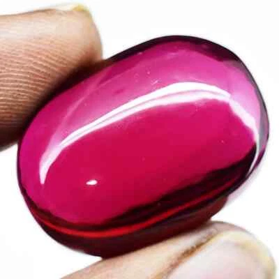 40.60Ct Natural Beautiful Red Ruby Oval Cabochon Certified Loose Gemstone - Image 1 of 4