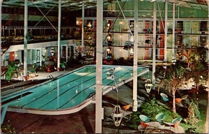 Continental Inn Olympic Swimming Pool Lexington Kentucky Chrome Postkarte B9 - Bild 1 von 2