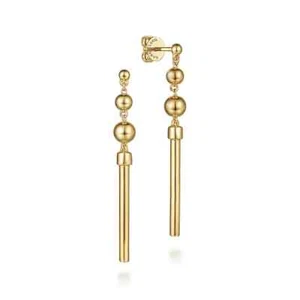 Gabriel & Co. 14K Yellow Gold Bujukan Drop Earrings EG14623Y4JJJ - Picture 1 of 2