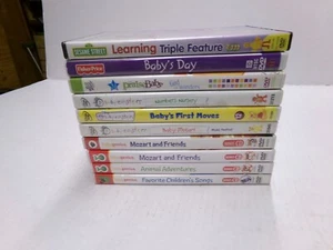 Lot of 10 Children Kids DVDs Movies Cartoons Baby Genius Baby Einstein - Picture 1 of 6