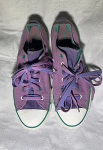 Converse All Star Junior Size 6 Low Top Sneaker Purple /Green - Picture 1 of 5