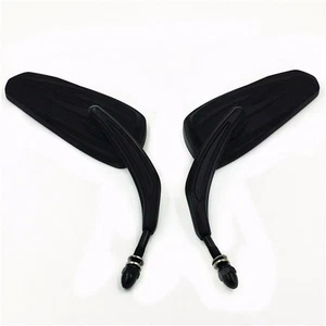 Black Motorcycle Rearview Side Mirror Mir For Harley Dyna Touring Cruiser Custom - Picture 1 of 5