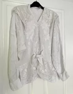 Vintage 1980’s Prarie Coquette Blouse Size 12-14 38” Bust Lace Frill Satin VGC! - Picture 1 of 13