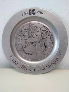 Kodak Vintage 1880-1980 Plate 100-Year Pewter Display Award Collectable - Picture 1 of 4