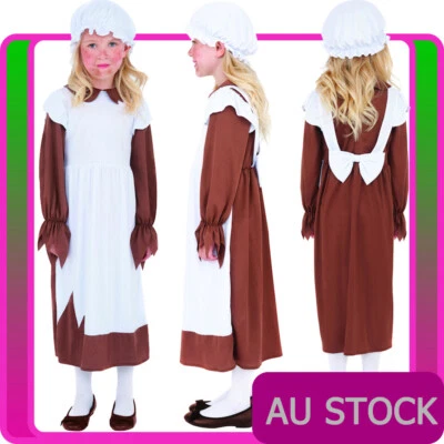 Niñas Pobre Victoriano Niña Disfraz Antiguo Día Miss Histórico Niños Libro Semana Vestido Foto 1 de 4