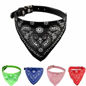 Dog Bandana Collar Pet Puppy Cat Up To 28cm Length scarf Adjustable Neckerchief - Picture 1 of 12
