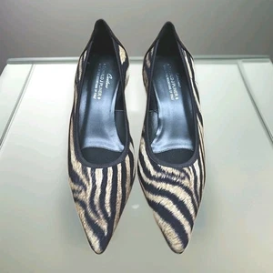Scarpe decolte DONALD J PLINER COUTURE Emmy taglia 8M stampa tigre tacco a gattino borsa ITALIA - Foto 1 di 9