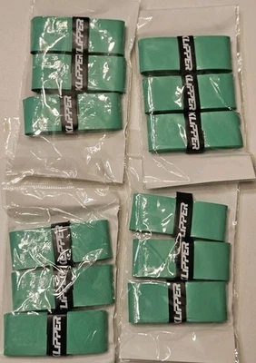 Nuevo paquete de 12 cintas cónicas verdes overgrip finas pegajosas de larga duración encurtidos de tenis ++ Foto 1 de 4