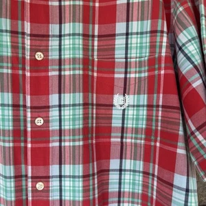 Chaps Herren Hemd rot-blau-weiß kariert Kurzarm Knopfleiste Gr. Xl - Bild 1 von 5