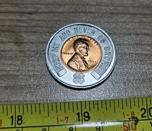 Vintage Carl Reckeweg Fort Wayne Indiana Encased Lucky Penny Token - Picture 1 of 4